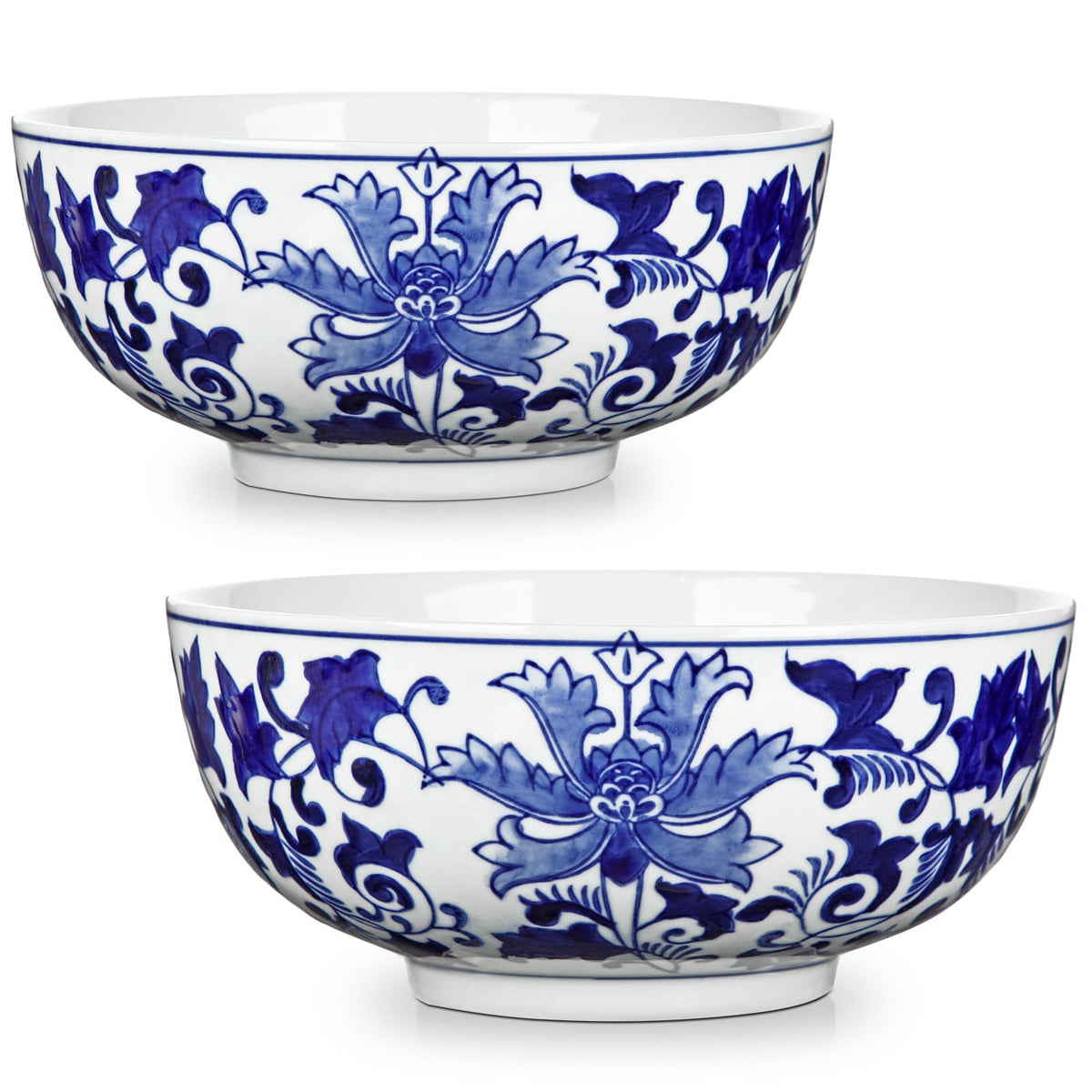 Blue and White Chinoiserie Bowl Planter, 9 Inch