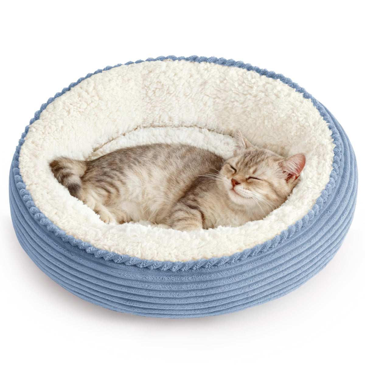 Royal Blue Round Donut Pet Bed