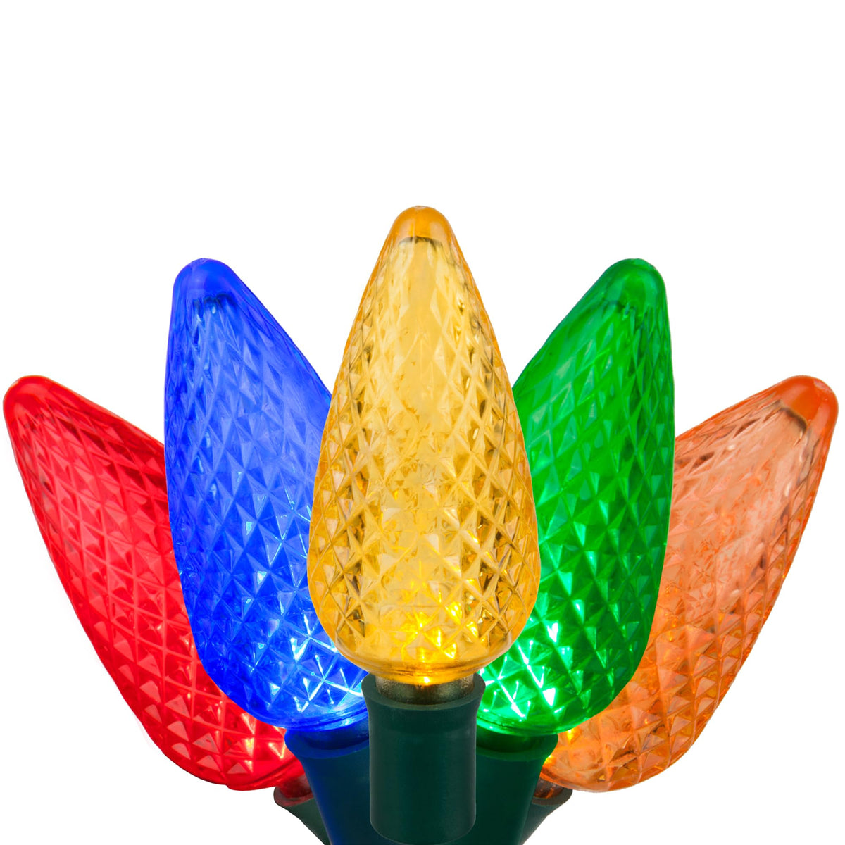 Blue C9 LED Christmas Light Set, 25 Bulbs