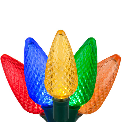 Blue C9 LED Christmas Light Set, 25 Bulbs