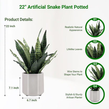 Faux White Orchid in Pot, 23 Inch
