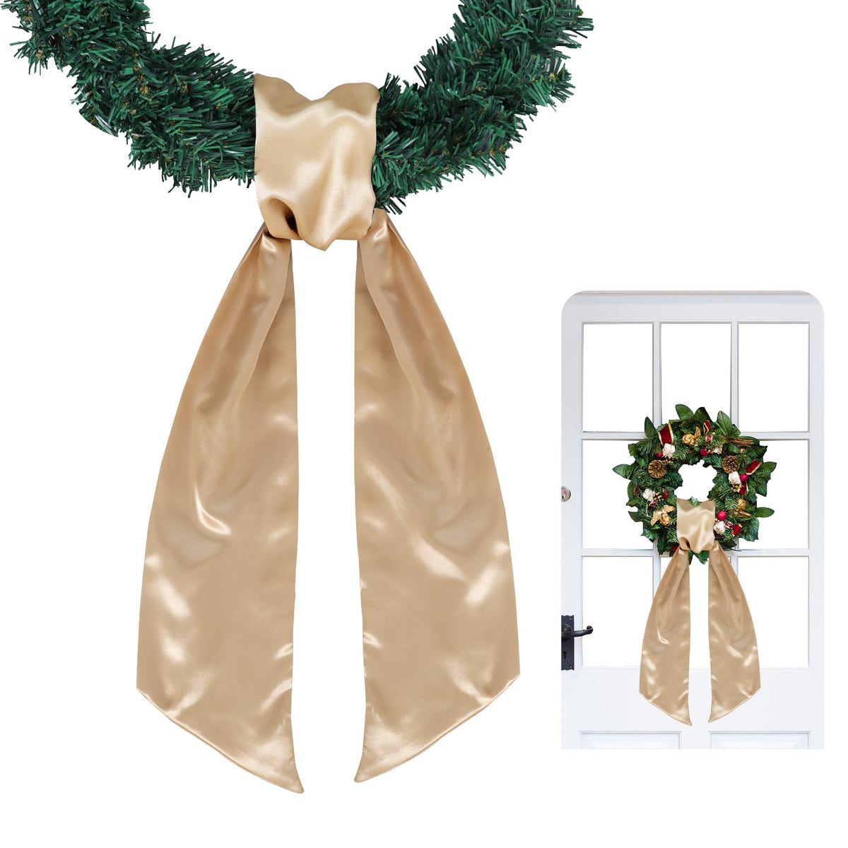 Royal Blue Satin Wreath Sash