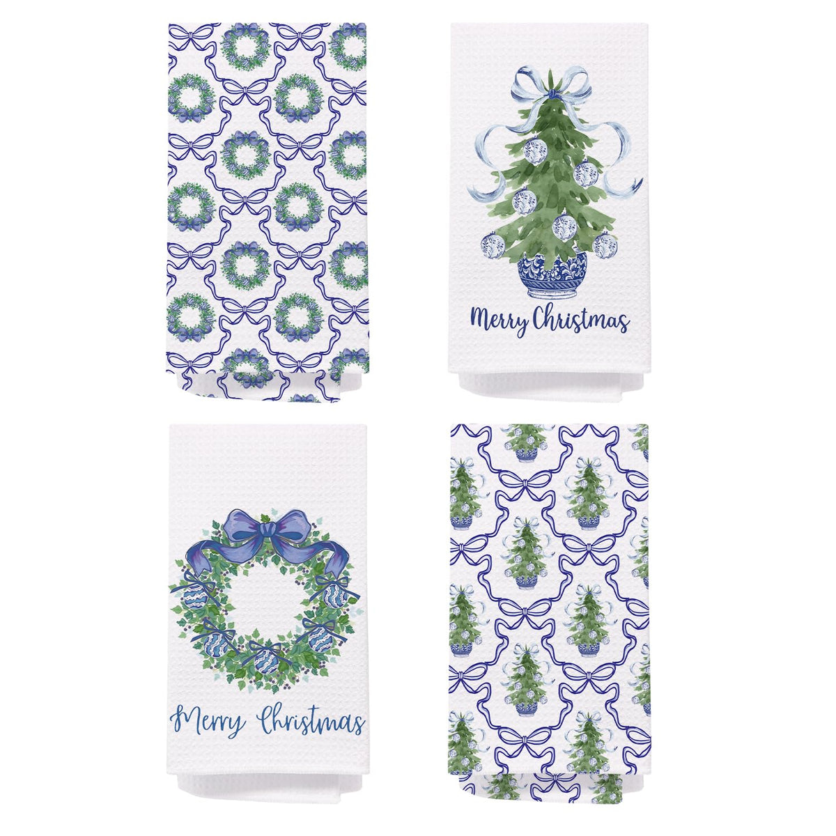 Chinoiserie Christmas Kitchen Hand Towels, 16x24 Inch