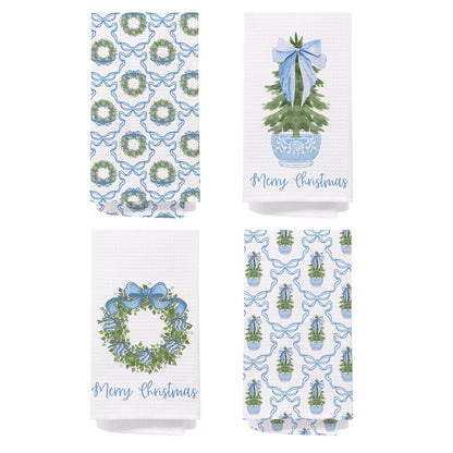 Chinoiserie Christmas Kitchen Hand Towels, 16x24 Inch