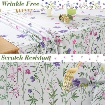 Blue and White Floral Tablecloth, Rectangle