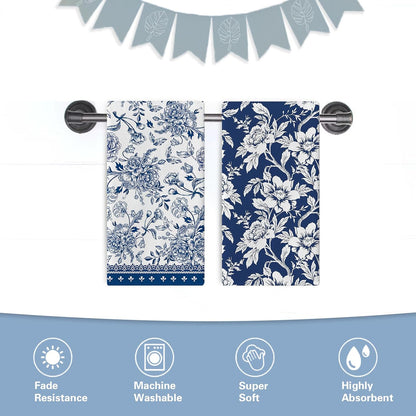 Vintage Floral Kitchen Towels, Set of 2
