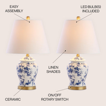 Jonathan Y Penelope Ginger Jar LED Table Lamp, 22 Inch