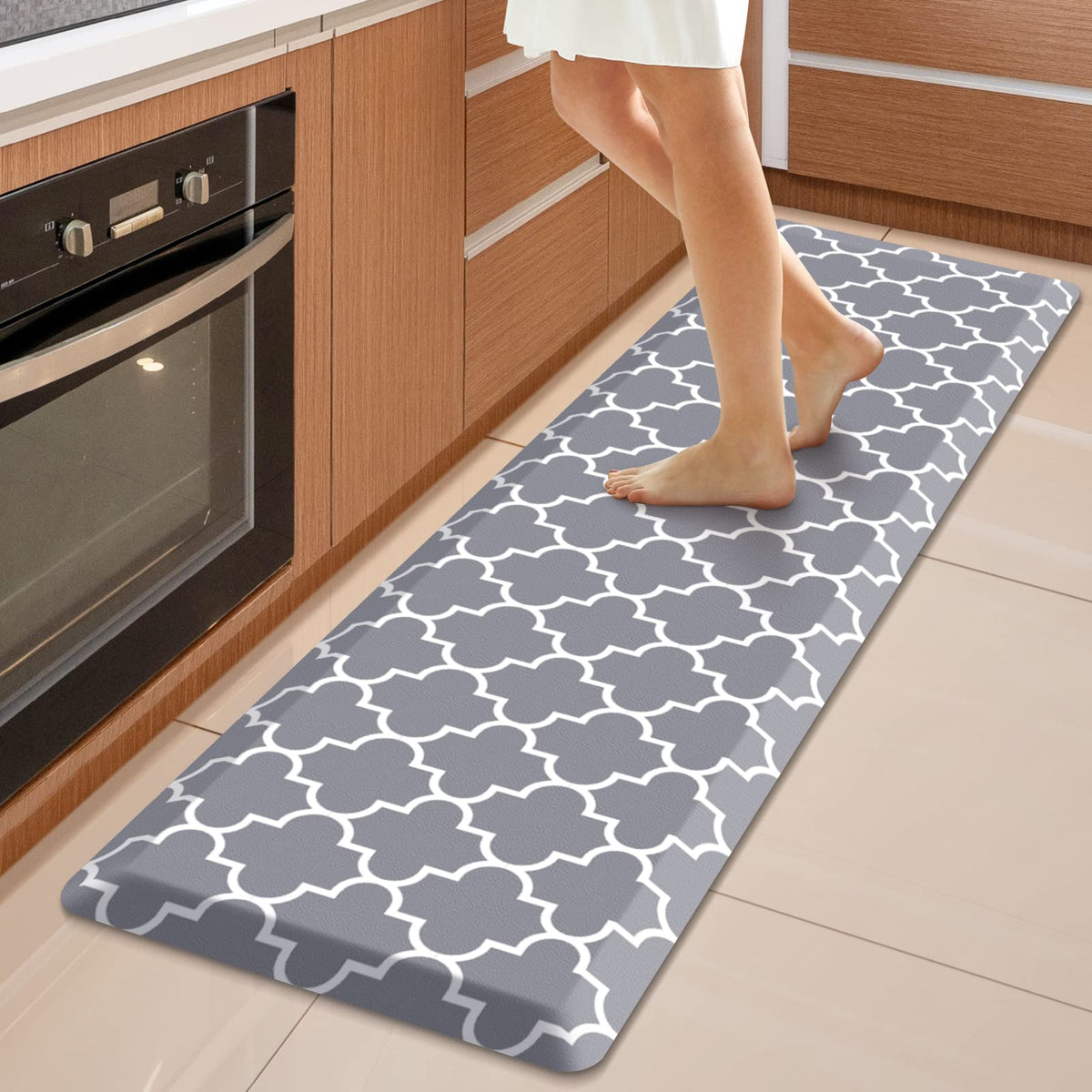 Blue Cushioned Anti-Fatigue Kitchen Mat