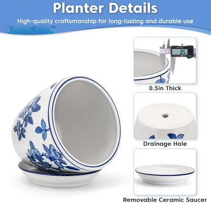 HakkaGirl Blue and White Chinoiserie Planters