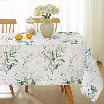 Blue and White Floral Tablecloth, Rectangle