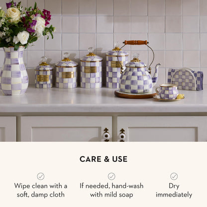 MacKenzie-Childs Enamel Canister Set, Royal Check