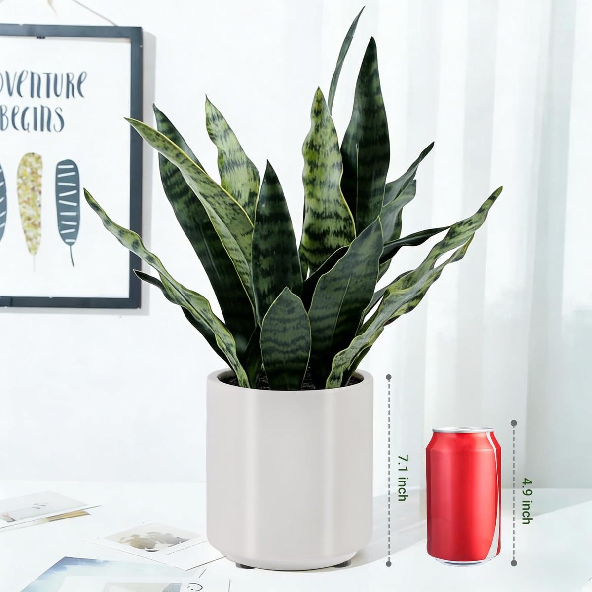 Faux White Orchid in Pot, 23 Inch
