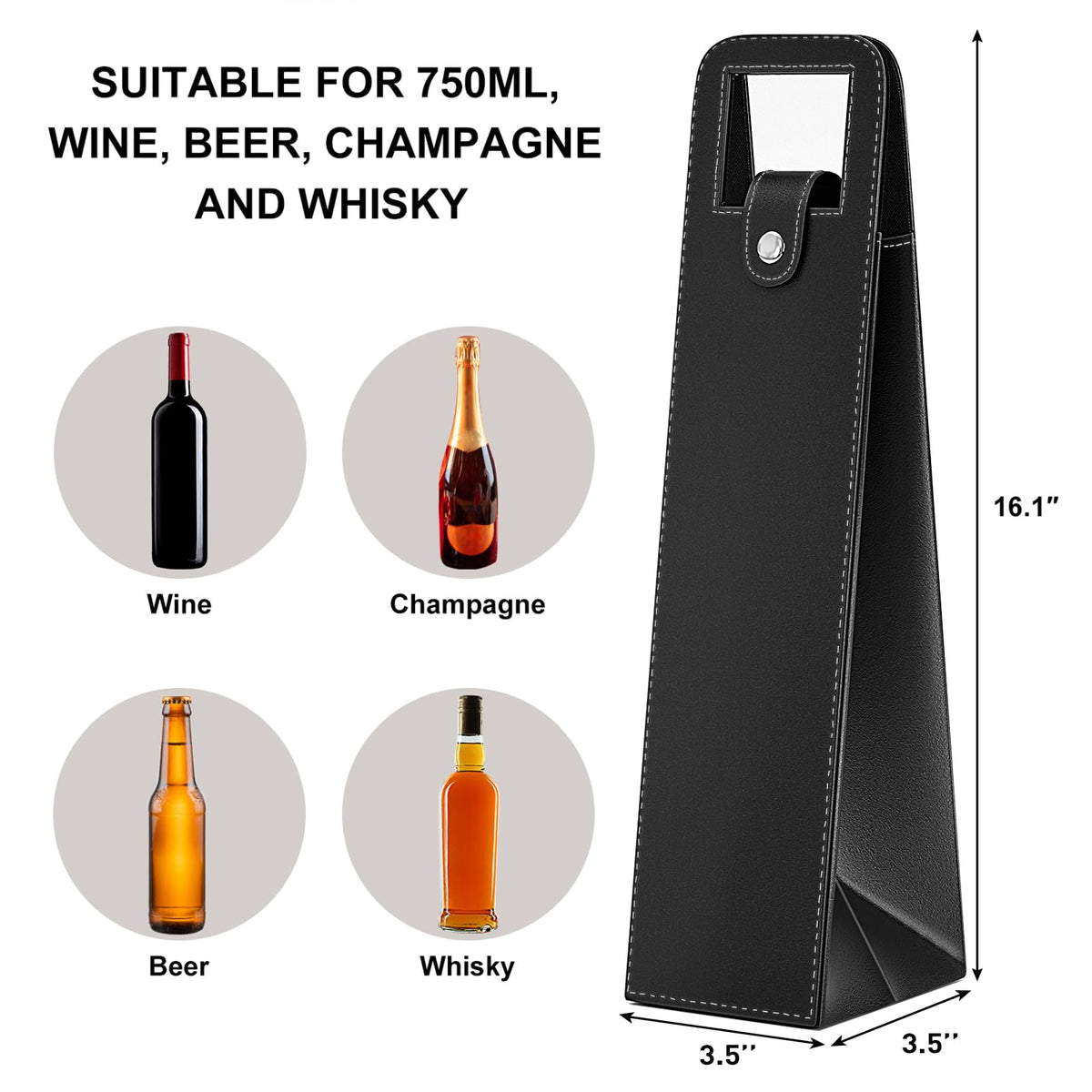 Blue Leather Wine Gift Bag