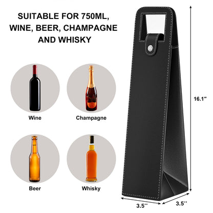 Blue Leather Wine Gift Bag