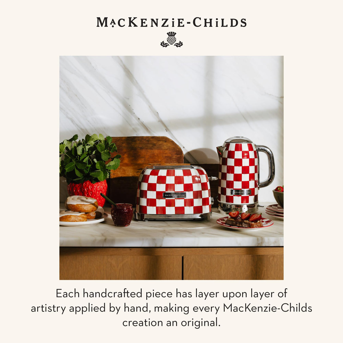 MacKenzie-Childs Electric Kettle, Royal Check