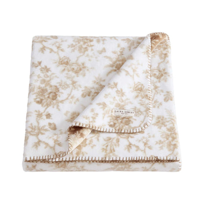 Laura Ashley Reversible Plush Throw, 50x70