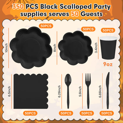 Blue and White Paper Tableware Set, Serves 50