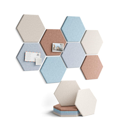 Blue Hexagon Felt Pin Board Tiles, 12 Pack