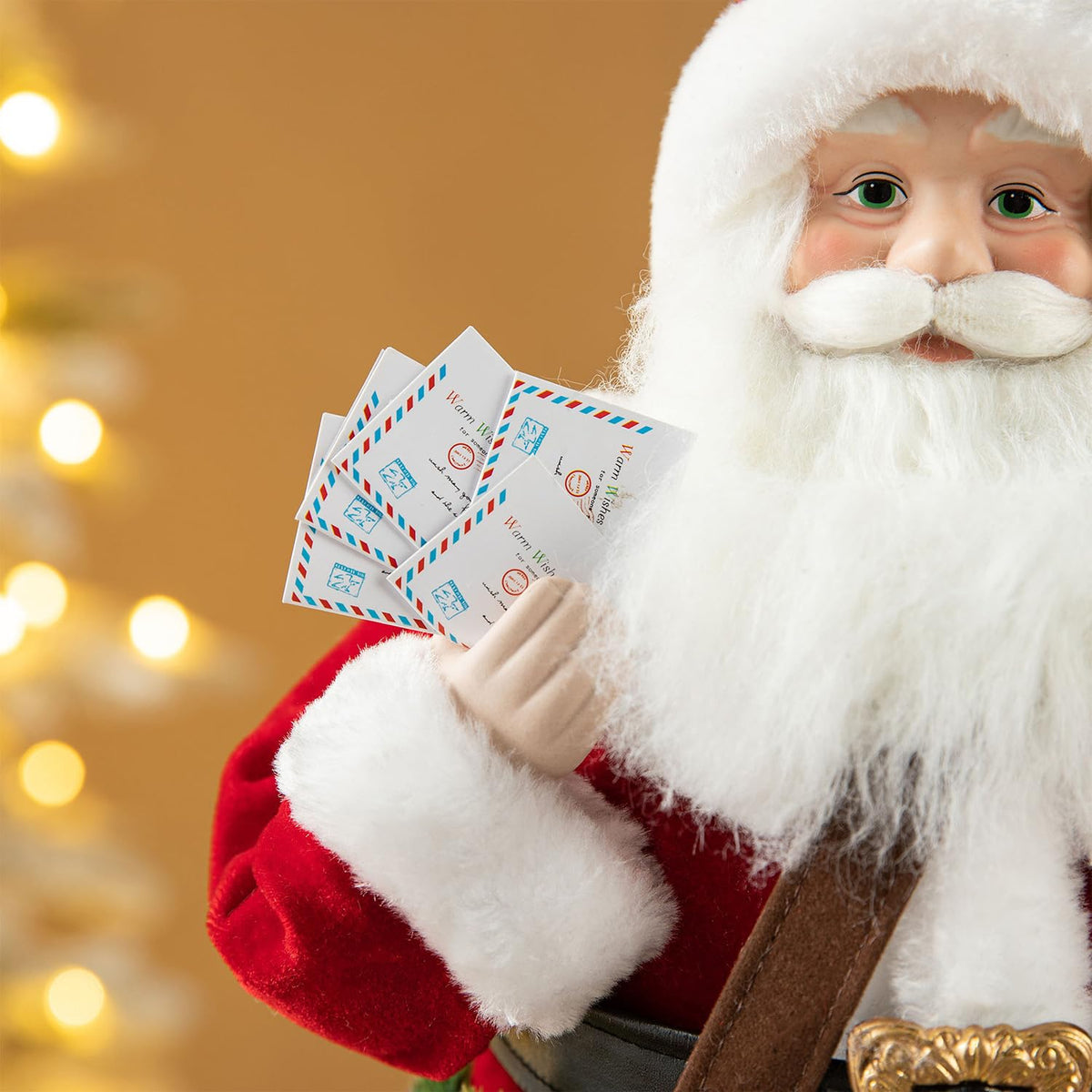Blue Velvet Santa Figurine, 18 Inch