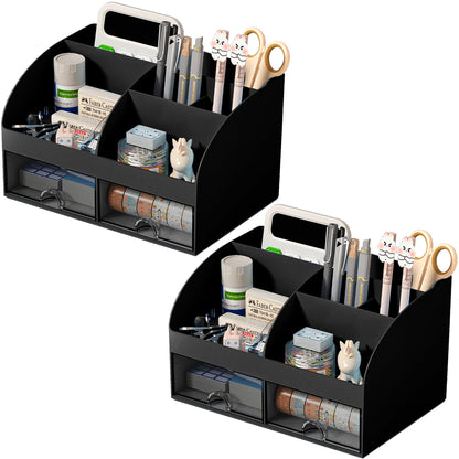 Blue Desk Organizer with 2 Drawers