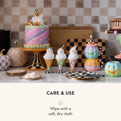 MacKenzie-Childs Resin Pumpkin, Royal Check