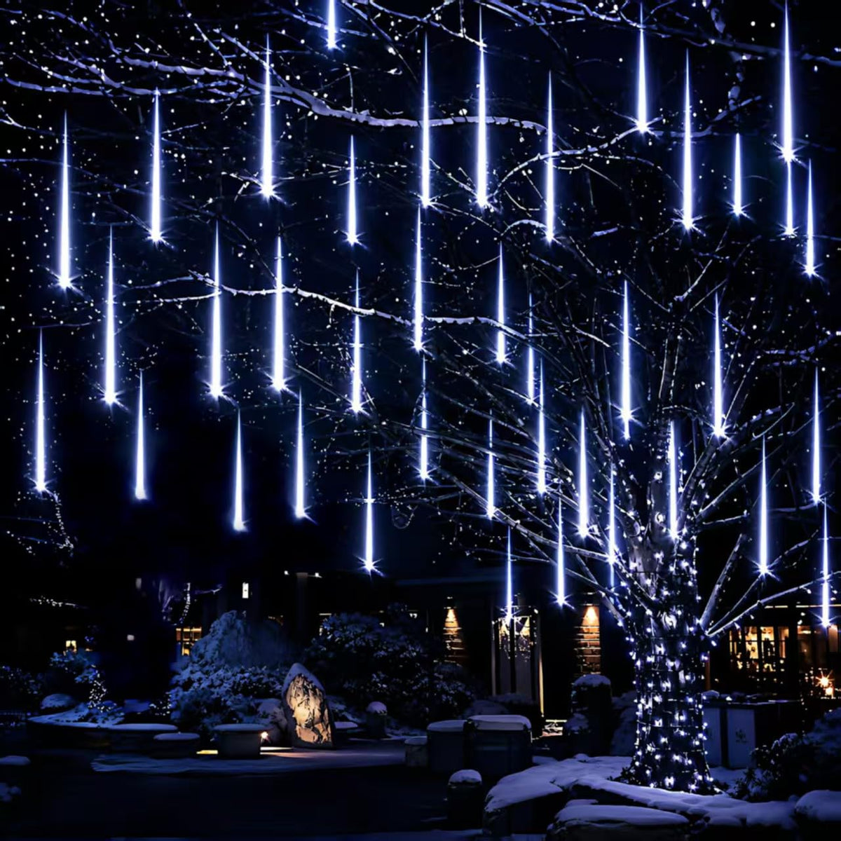 Aukora Blue Meteor Shower Lights