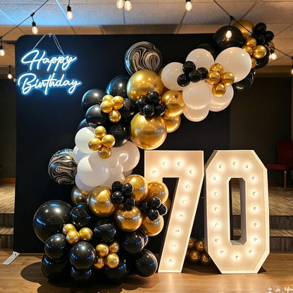 Royal Blue and White Confetti Balloons, 50 Pack