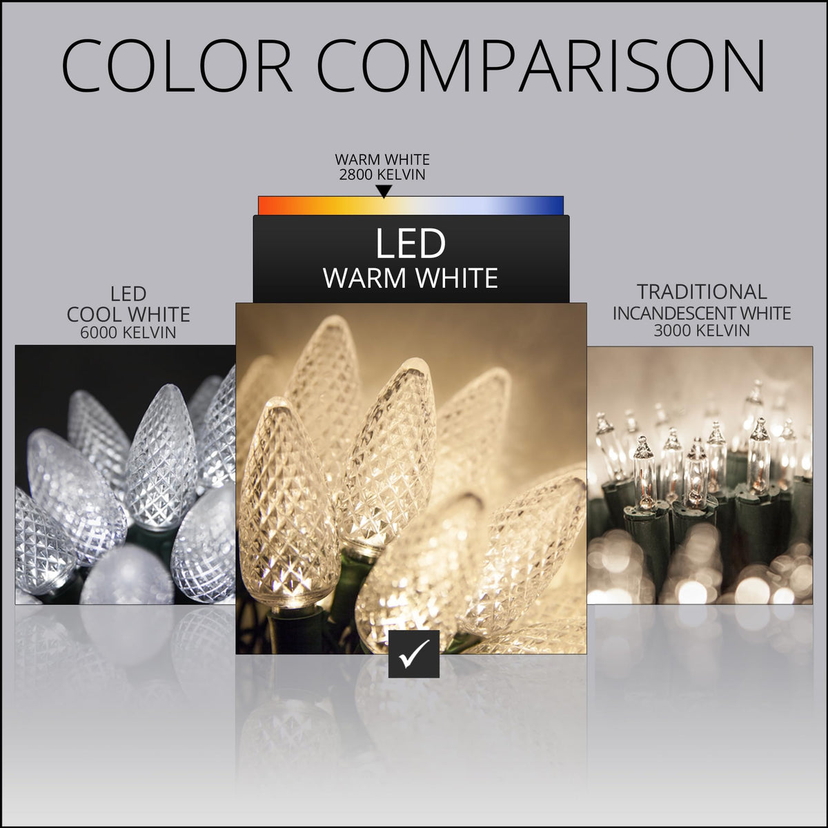 Blue C9 LED Christmas Light Set, 25 Bulbs