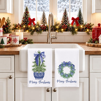 Chinoiserie Christmas Kitchen Hand Towels, 16x24 Inch