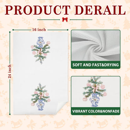Chinoiserie Christmas Kitchen Hand Towels, 16x24 Inch