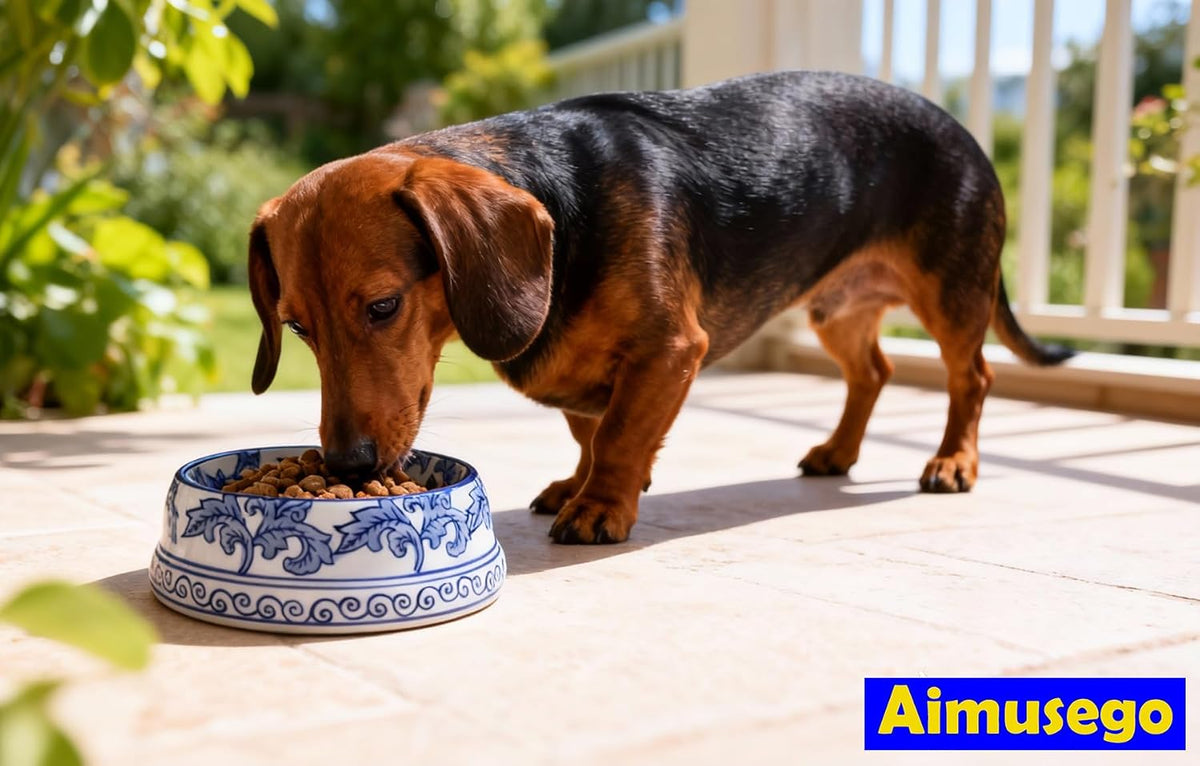 Hand-Painted Blue and White Ceramic Pet Bowl