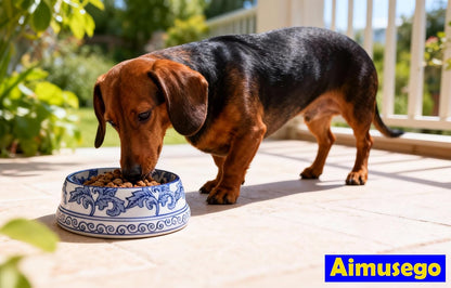 Hand-Painted Blue and White Ceramic Pet Bowl