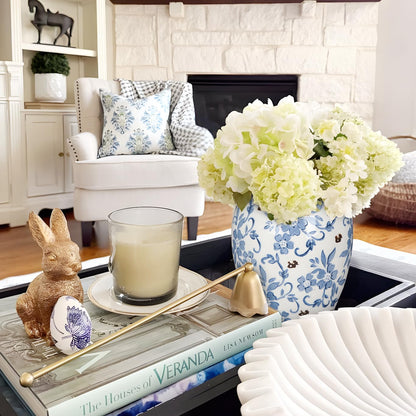 Hollyone Blue and White Chinoiserie Bottle Vase, 7 Inch