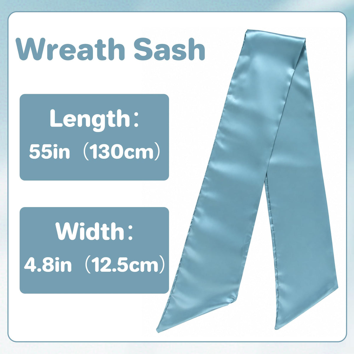 Royal Blue Satin Wreath Sash