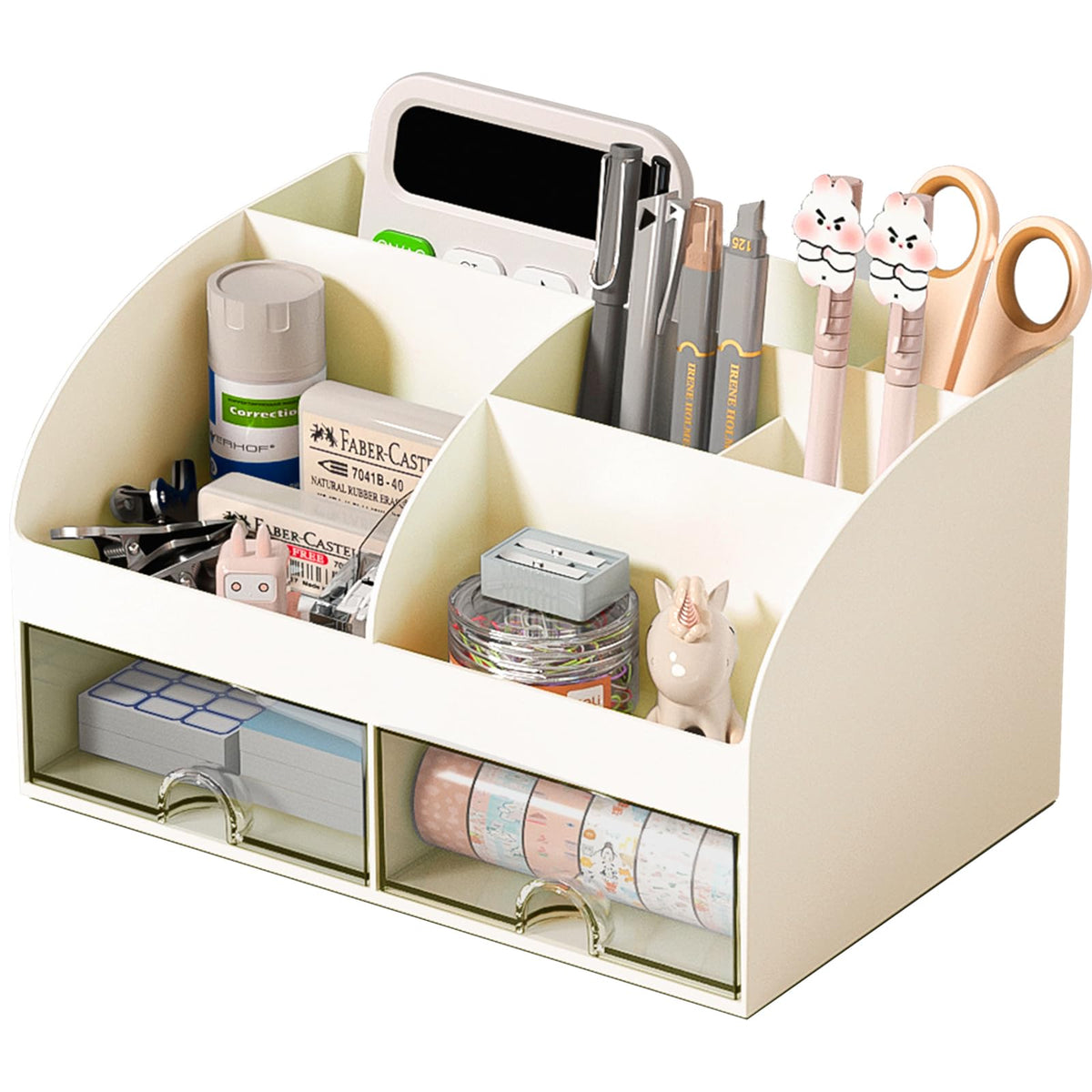 Blue Desk Organizer with 2 Drawers