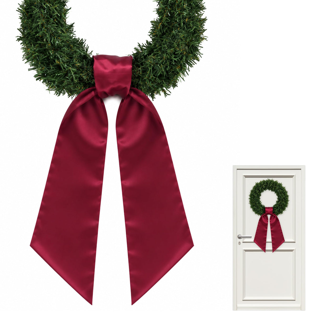 Royal Blue Satin Wreath Sash