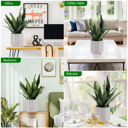 Faux White Orchid in Pot, 23 Inch