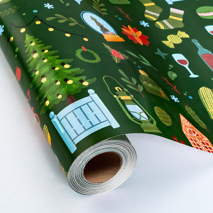 Blue Nutcracker Christmas Wrapping Paper, 32.8 Ft