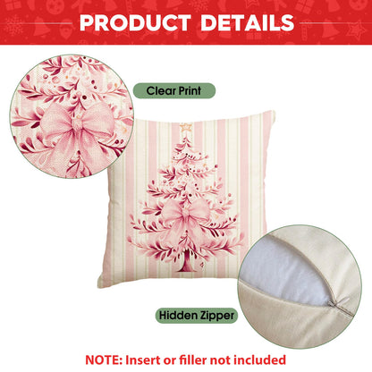 Blue Stripe Christmas Pillow Covers, Set of 4