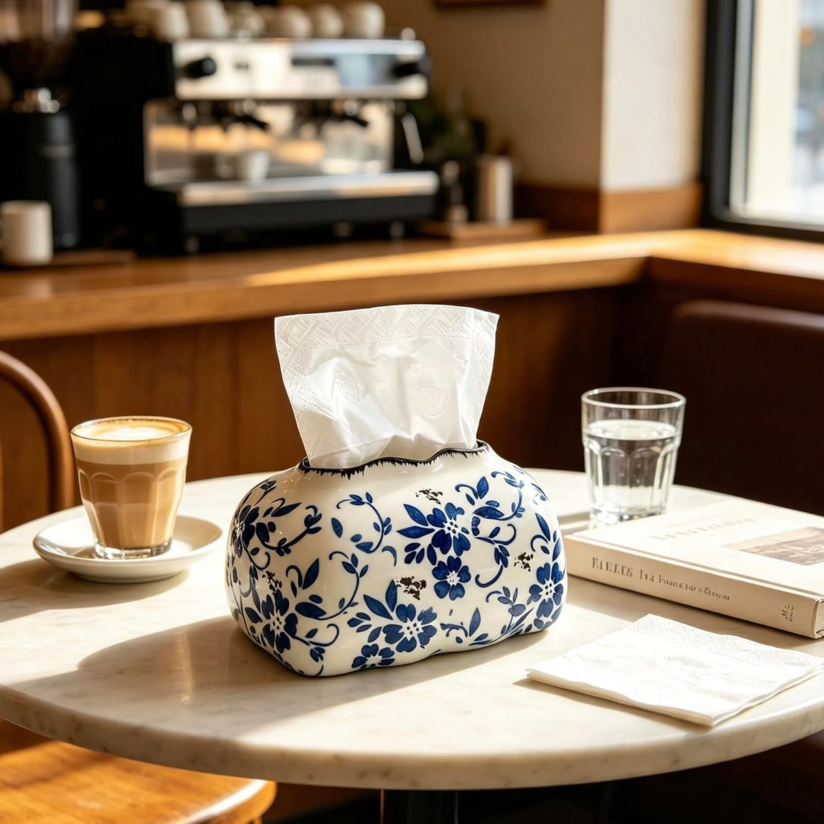 Blue and White Porcelain Tissue Box Holder