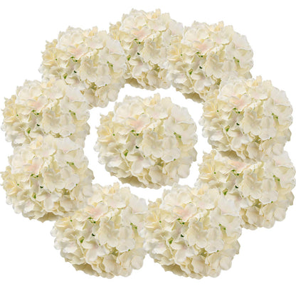 Silk Hydrangea Heads with Stems, Pack of 10