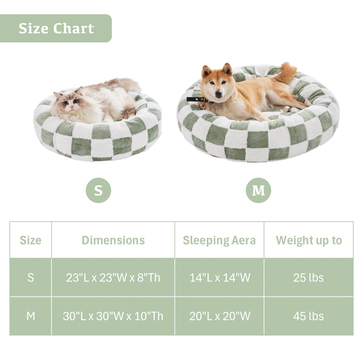 Blue Checkered Round Dog Bed