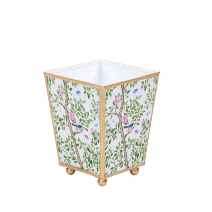 Blue and White Enamel Cachepot, 4 Inch