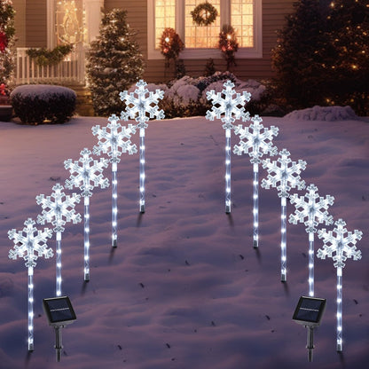 Solar Snowflake Pathway Lights, 10 Pack