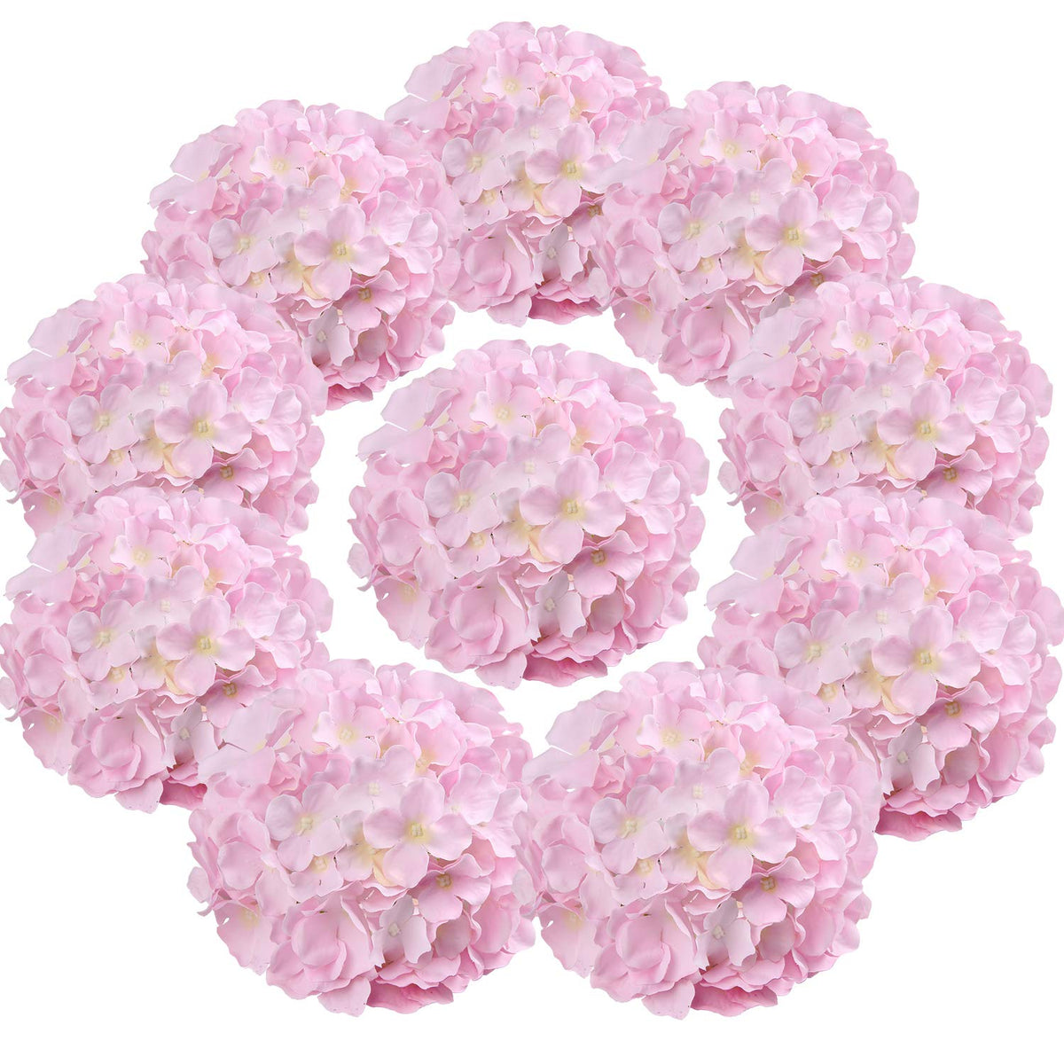 Silk Hydrangea Heads with Stems, Pack of 10
