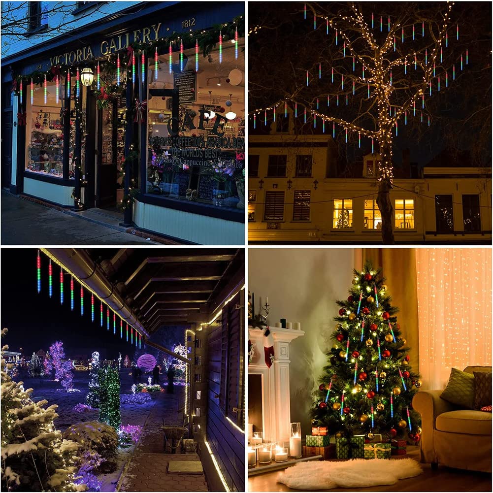 Blue Meteor Shower Christmas Lights, 8 Tubes