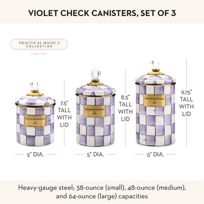 MacKenzie-Childs Enamel Canister Set, Royal Check