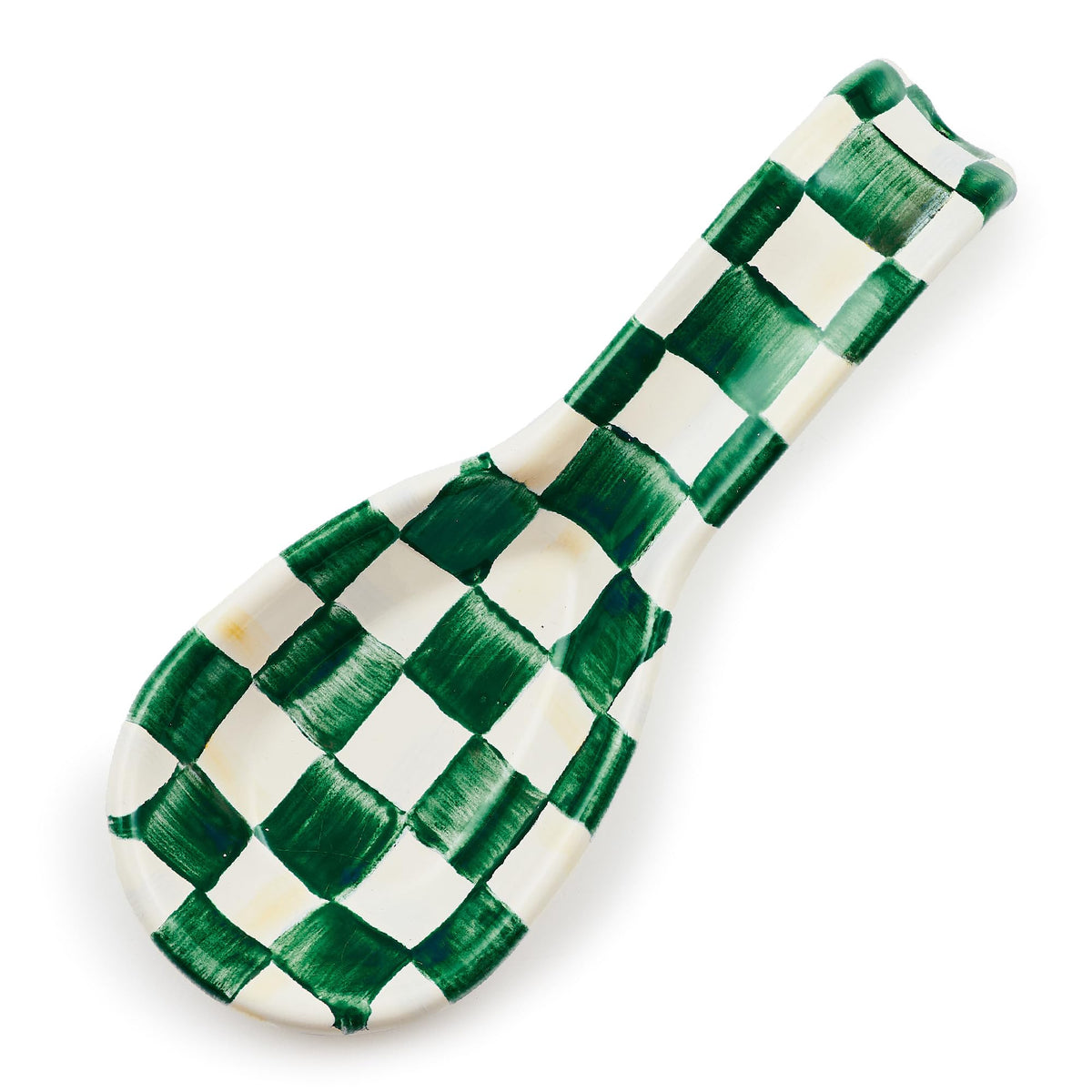 MacKenzie-Childs Enamel Spoon Rest, Royal Check