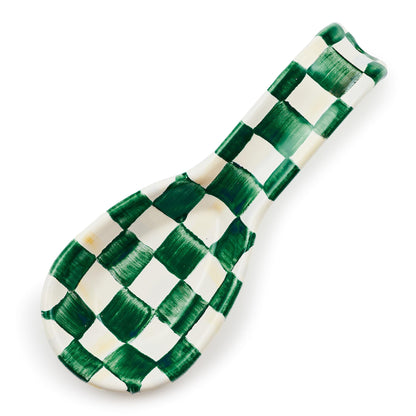 MacKenzie-Childs Enamel Spoon Rest, Royal Check