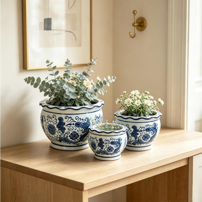 HakkaGirl Blue and White Chinoiserie Planters